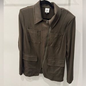 CAbi Olive Zip-Up Utility Jacket-Academy Blazer